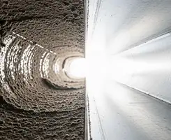 air duct cleaning services showing interior duct system inspection and cleaning in New Orleans, LA